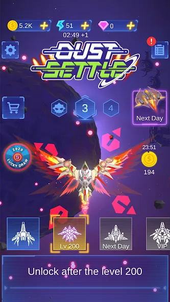 Dust Settle 3D - Galaxy Attack [MOD: безлимитные деньги и оружие] (Бесплатно / APK) — скриншот 1