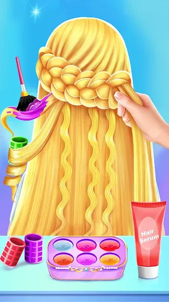 Скачать Braided Hair Salon Girls Games [MOD: безлимитные деньги и всё открыто] на телефон — скриншот 2