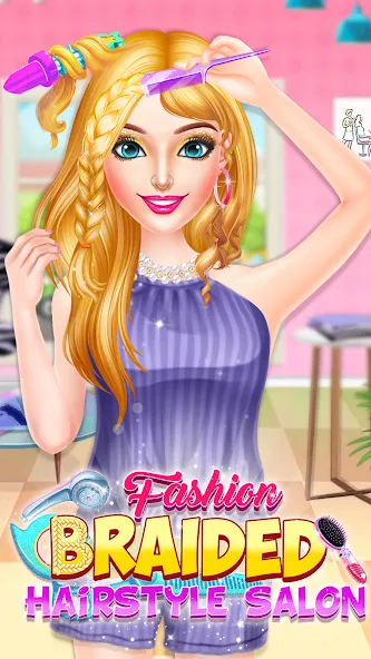 Скачать Braided Hair Salon Girls Games [MOD: безлимитные деньги и всё открыто] на телефон — скриншот 3