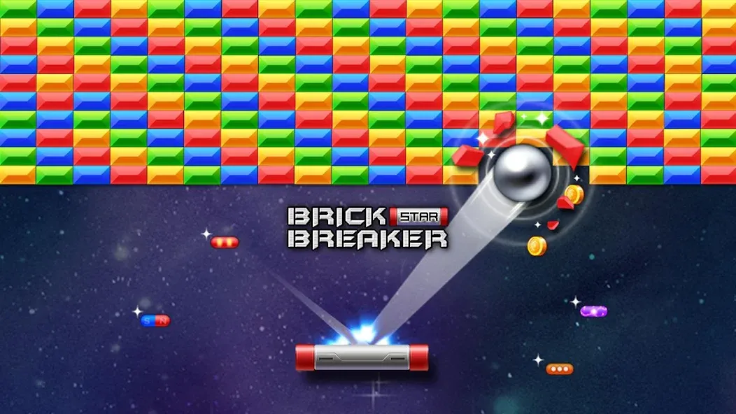 Brick Breaker Star: Space King [MOD: без рекламы и бесконечные жизни] на Андроид — скриншот 1