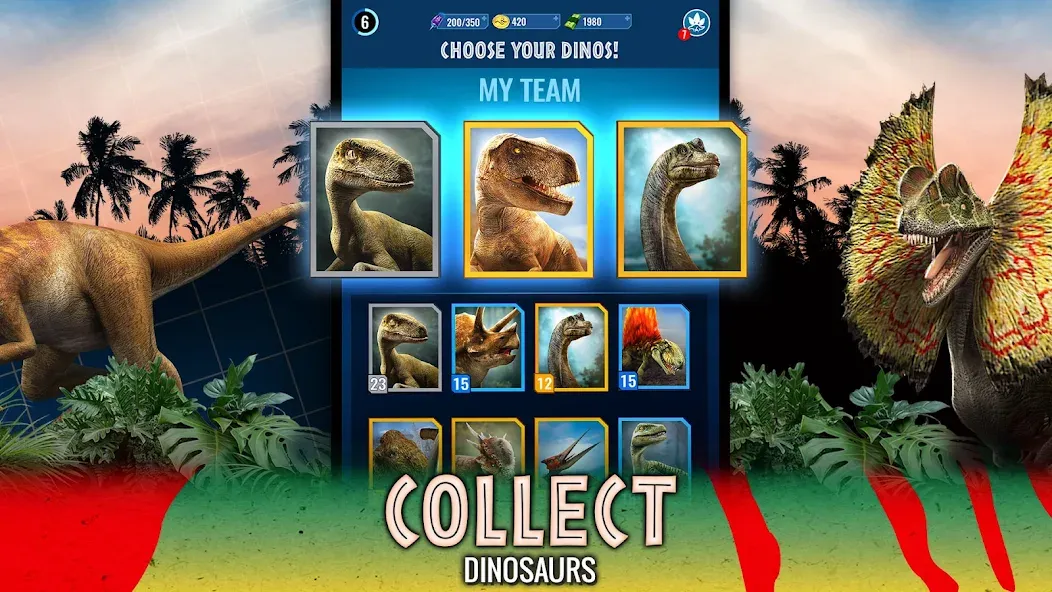 Jurassic World Alive [MOD: безлимитные ресурсы и открыты все динозавры] (Бесплатно / APK) — скриншот 4