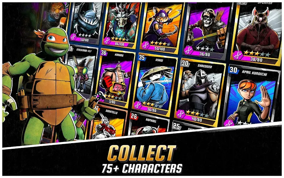 Взломанная Ninja Turtles: Legends [MOD: безлимитные деньги и усиленные герои] на Андроид — скриншот 4
