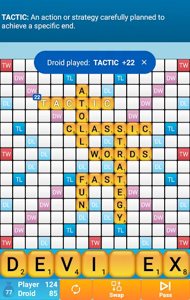Classic Words Solo [MOD: подсказки и безлимитные ходы] (Бесплатно / APK) — скриншот 1