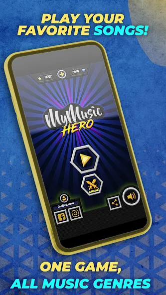 Guitar Hero Mobile: Music Game [MOD: безлимитные деньги и открыты все песни] на Андроид — скриншот 1