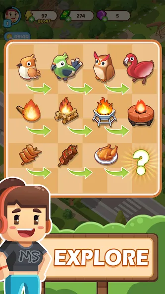 Взломанная Campsite Craze: Puzzle Merge [MOD: безлимитные ресурсы и быстрый прогресс] на Андроид — скриншот 3