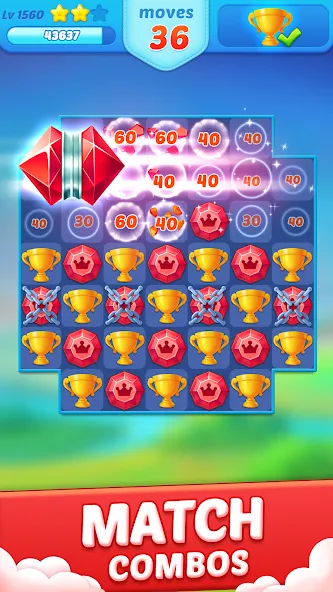 Jewel Crush™ - Match 3 Legend [MOD: безлимитные жизни и бустеры] последняя версия — скриншот 2