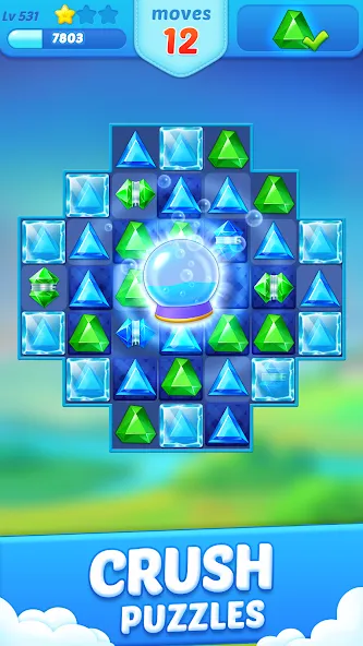 Jewel Crush™ - Match 3 Legend [MOD: безлимитные жизни и бустеры] последняя версия — скриншот 3