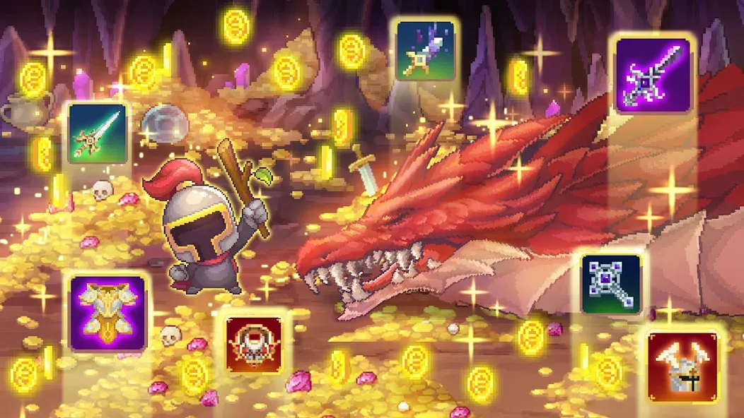 Retro Hero Mr Kim : Idle RPG [MOD: безлимитные деньги и алмазы] последняя версия — скриншот 2