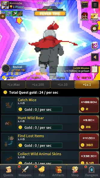 Retro Hero Mr Kim : Idle RPG [MOD: безлимитные деньги и алмазы] последняя версия — скриншот 5