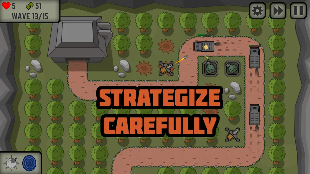 Tactical War: Tower Defense [MOD: безлимитные деньги и мощные войска] — Скачать бесплатно (APK) — скриншот 1