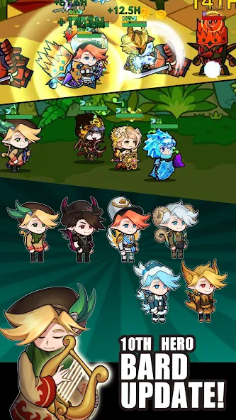 Скачать взлом Infinity Heroes : Idle RPG [MOD: безлимитные ресурсы и герои] — скриншот 2
