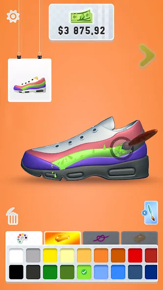 Скачать взлом Sneaker Art! - Coloring Games [MOD: открыты все кроссовки и уровни] — скриншот 3