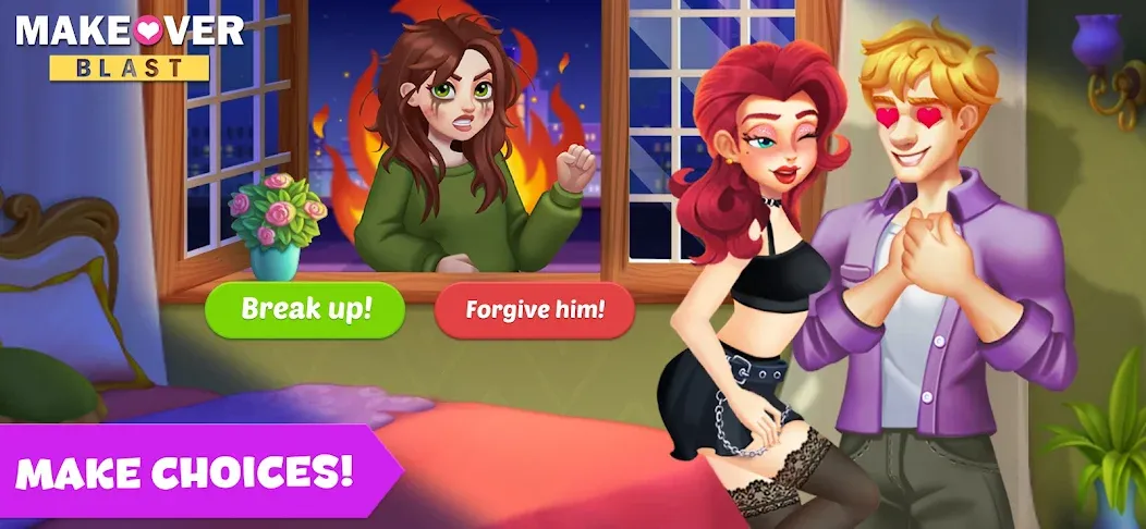 Скачать взлом Makeover Blast: Dressup Salon [MOD: безлимитные деньги и алмазы] — скриншот 1