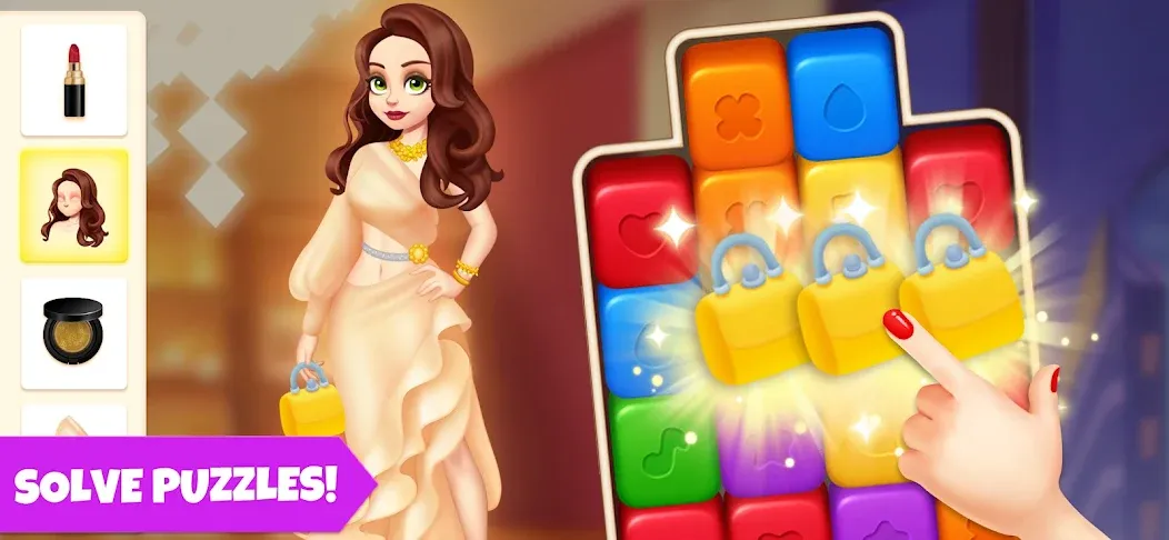 Скачать взлом Makeover Blast: Dressup Salon [MOD: безлимитные деньги и алмазы] — скриншот 5