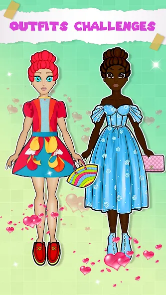 Взломанная Paper Doll Dress up Games [MOD: все наряды и аксессуары открыты] на Андроид — скриншот 3