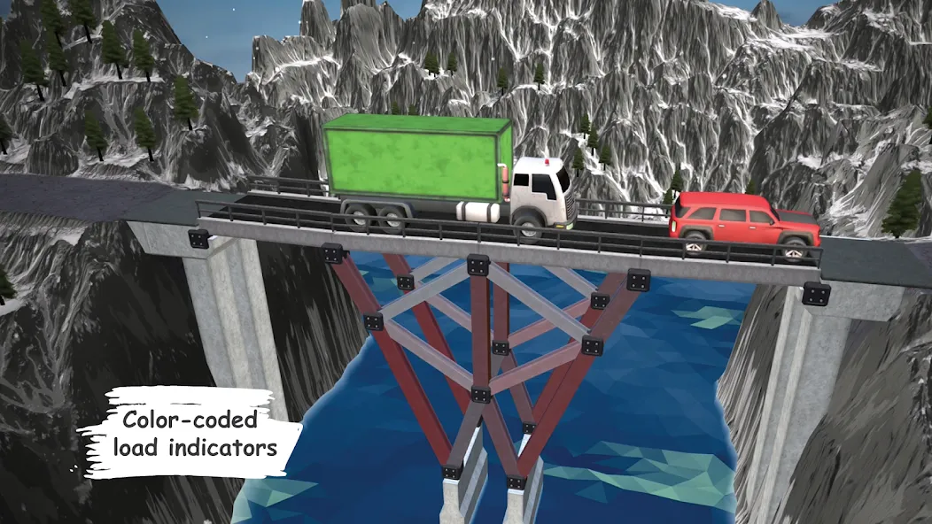 Bridgezz: Bridge Construction [MOD: безлимитные деньги и все уровни] на Андроид — скриншот 2