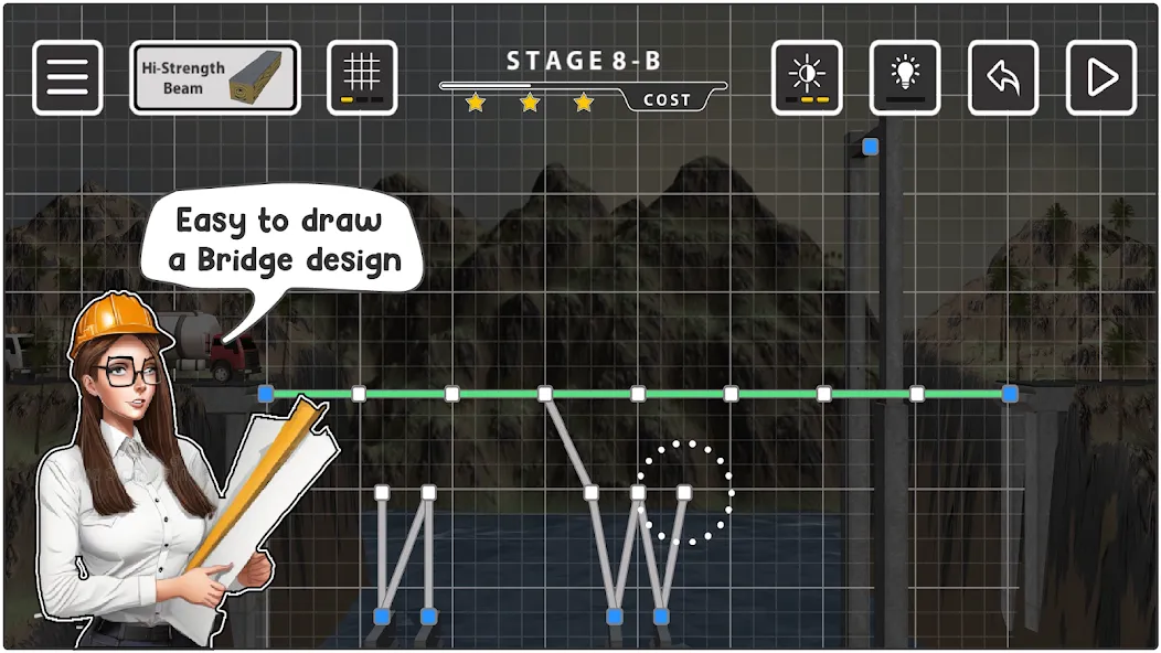 Bridgezz: Bridge Construction [MOD: безлимитные деньги и все уровни] на Андроид — скриншот 3