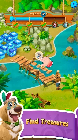 Island Adventure Jungle Blast [MOD: безлимитные монеты и все уровни открыты] на Андроид — скриншот 3