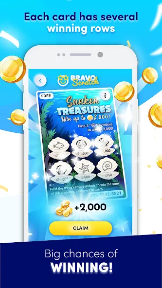 Скачать взлом Bravoscratch, scratch games! [MOD: неограниченные награды и быстрый прогресс] — скриншот 4