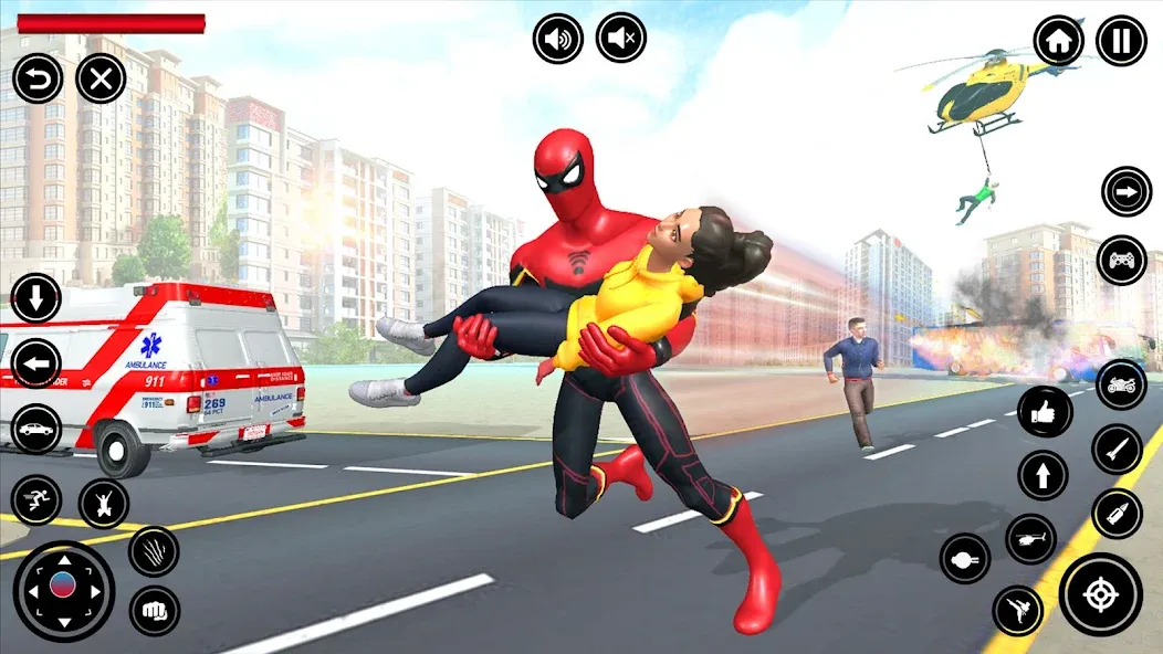 Flying Spider Rope Hero Fight [MOD: безлимитные деньги и суперсила героя] последняя версия — скриншот 2