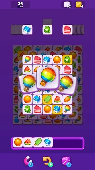 Скачать взлом Tile Match - Matching Game [MOD: без рекламы и подсказки доступны] — скриншот 3