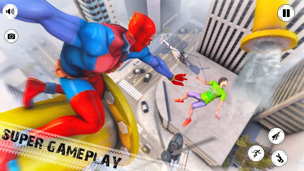 Взломанная Flying Superhero Robot Games [MOD: безлимитные деньги и полёт без ограничений] на Андроид — скриншот 2