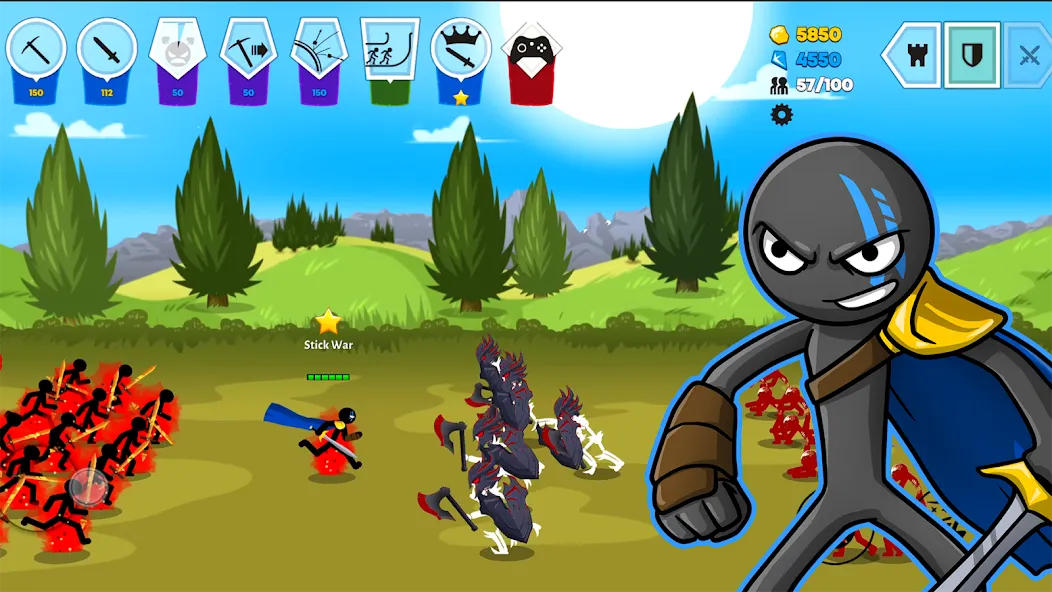 Скачать взлом Stick War: Saga [MOD: безлимитные деньги и все юниты] — скриншот 2