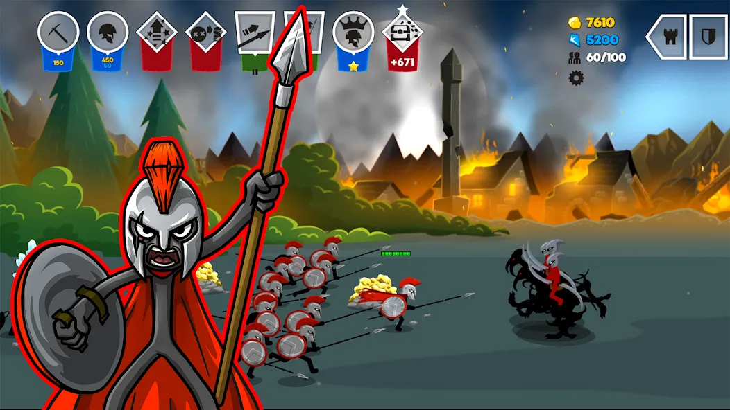 Скачать взлом Stick War: Saga [MOD: безлимитные деньги и все юниты] — скриншот 3