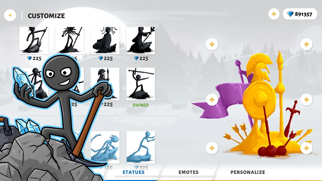 Скачать взлом Stick War: Saga [MOD: безлимитные деньги и все юниты] — скриншот 4