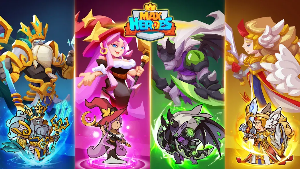 Скачать Max Heroes : Casual Idle RPG [MOD: безлимитные деньги и премиум-герои] — скриншот 1
