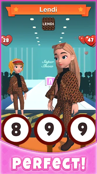 Взломанная Catwalk Battle - Dress up! [MOD: безлимитные деньги и все наряды] на Андроид — скриншот 2