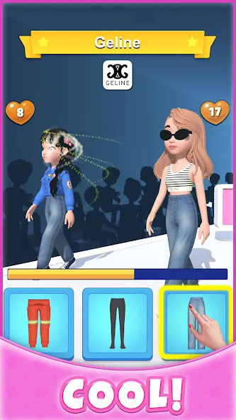 Взломанная Catwalk Battle - Dress up! [MOD: безлимитные деньги и все наряды] на Андроид — скриншот 5