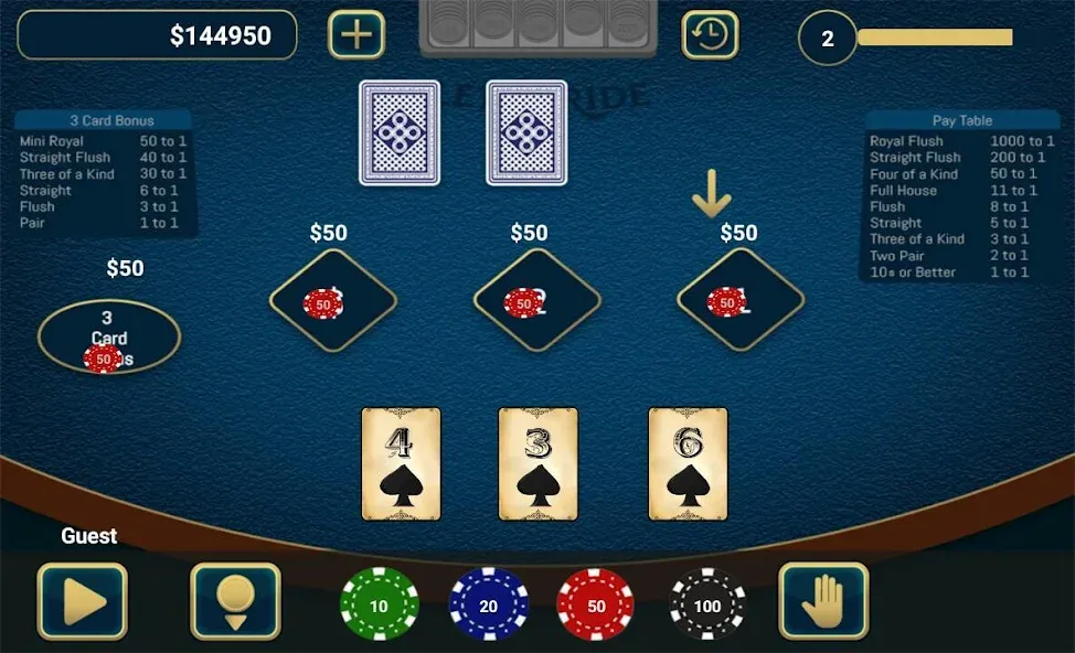 Скачать Let It Ride Poker [MOD: безлимитные фишки и быстрые выигрыши] — скриншот 1