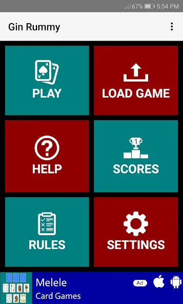 Скачать взлом Gin Rummy [MOD: безлимитные монеты и подсказки] — скриншот 1