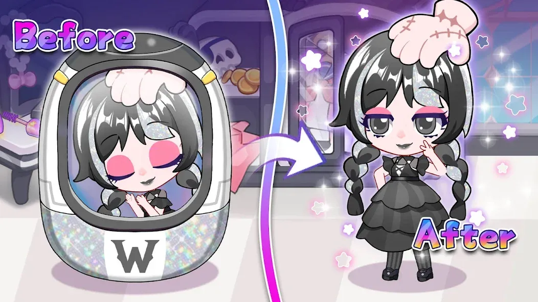 Chibi Doll: My School [MOD: разблокированы все наряды и локации] (Бесплатно / APK) — скриншот 1