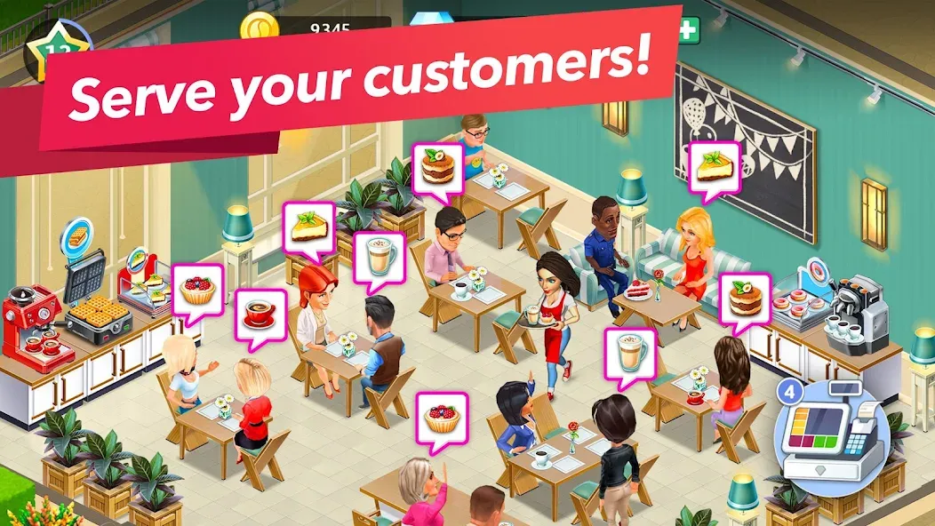 Взломанная My Cafe — Restaurant Game [MOD: безлимитные монеты и алмазы] на Андроид — скриншот 3