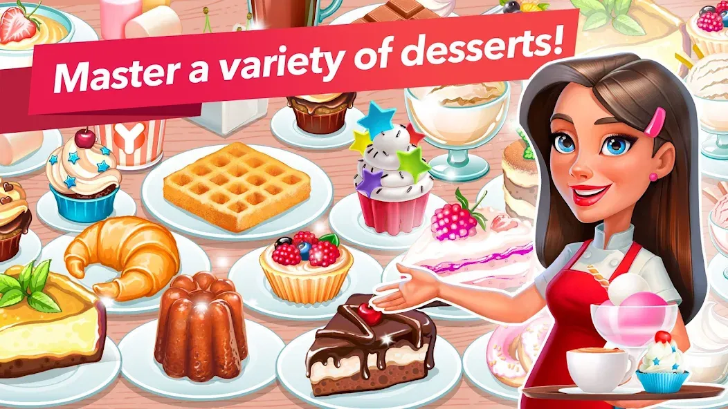 Взломанная My Cafe — Restaurant Game [MOD: безлимитные монеты и алмазы] на Андроид — скриншот 5