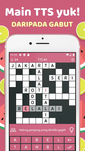 Взломанная TTS Pintar - Teka Teki Silang [MOD: безлимитные подсказки и открыты все уровни] на Андроид — скриншот 2