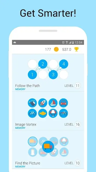 Скачать взлом Memory Games: Brain Training [MOD: без рекламы и все уровни открыты] — скриншот 1