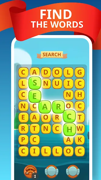 Скачать Word Treasure Hunt [MOD: безлимитные подсказки и монеты] — скриншот 1