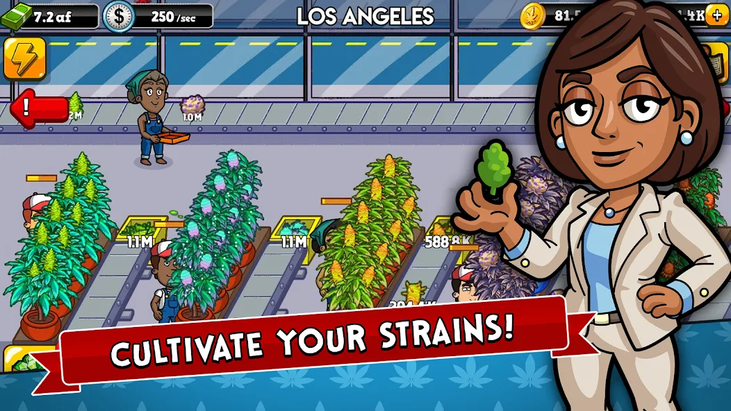Weed Inc: Idle Tycoon [MOD: безлимитные деньги и все открыто] — Скачать бесплатно (APK) — скриншот 1