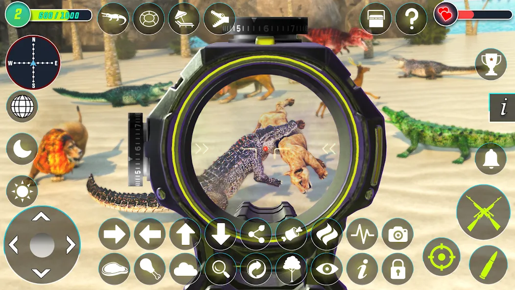 Crocodile Hunting Animal Games [MOD: безлимитные деньги и патроны] на Андроид — скриншот 2