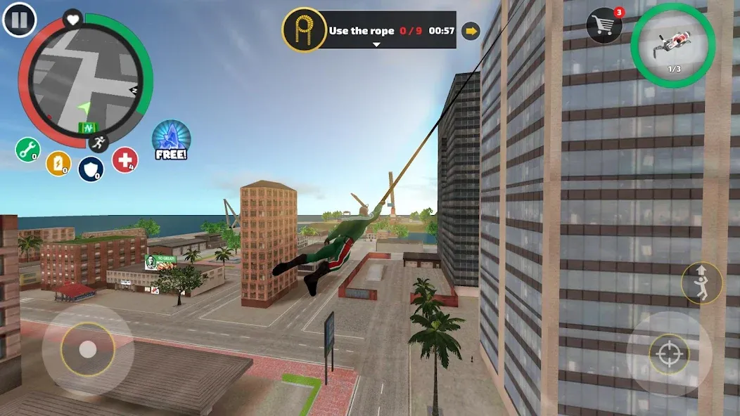 Взломанная Rope Hero: Vice Town [MOD: безлимитные деньги и суперспособности] на Андроид — скриншот 2