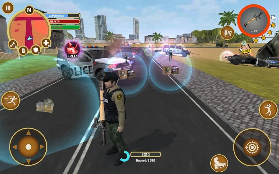 Скачать Miami Crime Police [MOD: безлимитные деньги и оружие] — скриншот 2