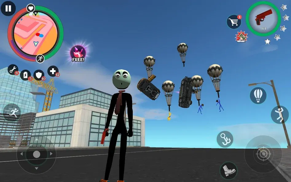Взломанная Stick Rope Hero 2 [MOD: безлимитные деньги и улучшенная паутина] на Андроид — скриншот 4