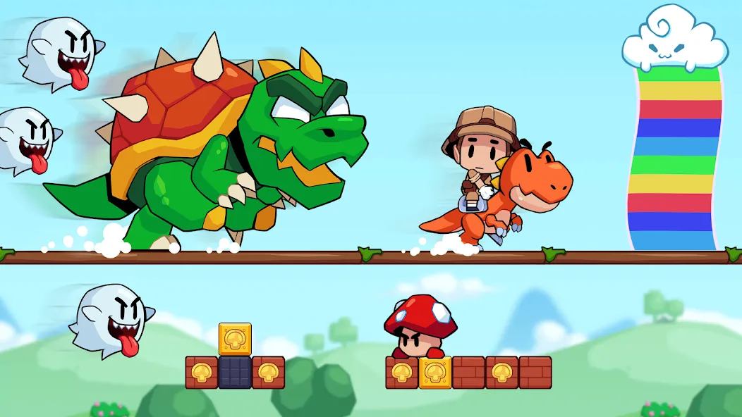 Скачать Super Meno - Jungle Platform [MOD: безлимитные монеты и все уровни] на телефон — скриншот 4