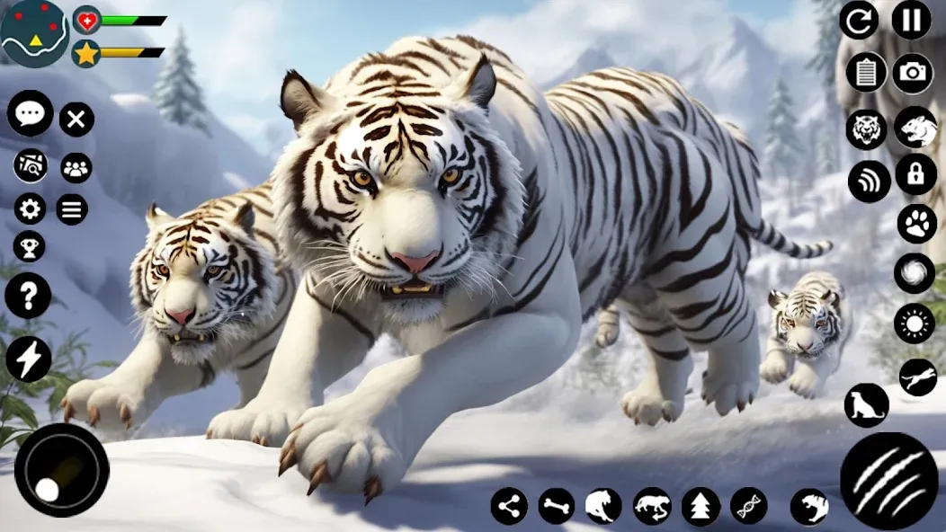 Взломанная Arctic White Tiger Family Sim [MOD: безлимитные деньги и ресурсы] на Андроид — скриншот 1