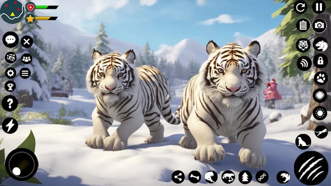Взломанная Arctic White Tiger Family Sim [MOD: безлимитные деньги и ресурсы] на Андроид — скриншот 2