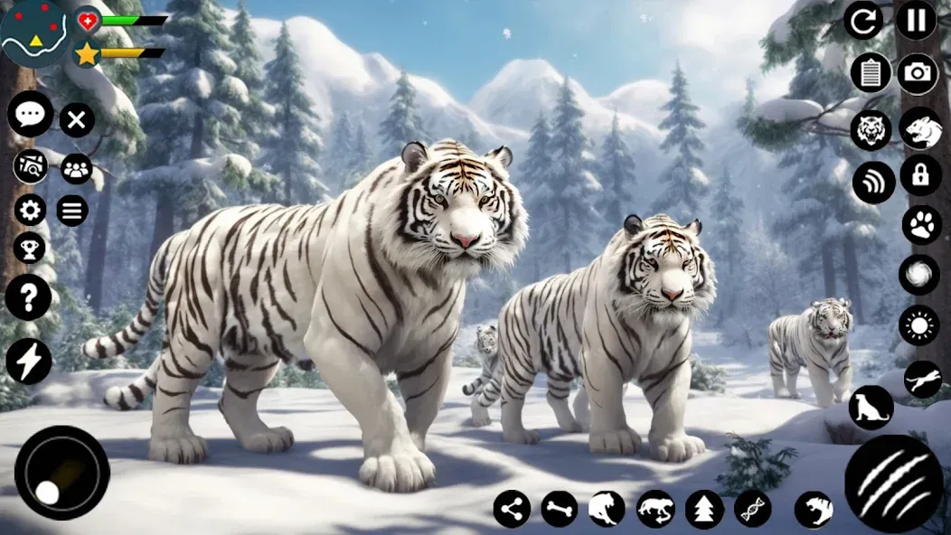 Взломанная Arctic White Tiger Family Sim [MOD: безлимитные деньги и ресурсы] на Андроид — скриншот 3