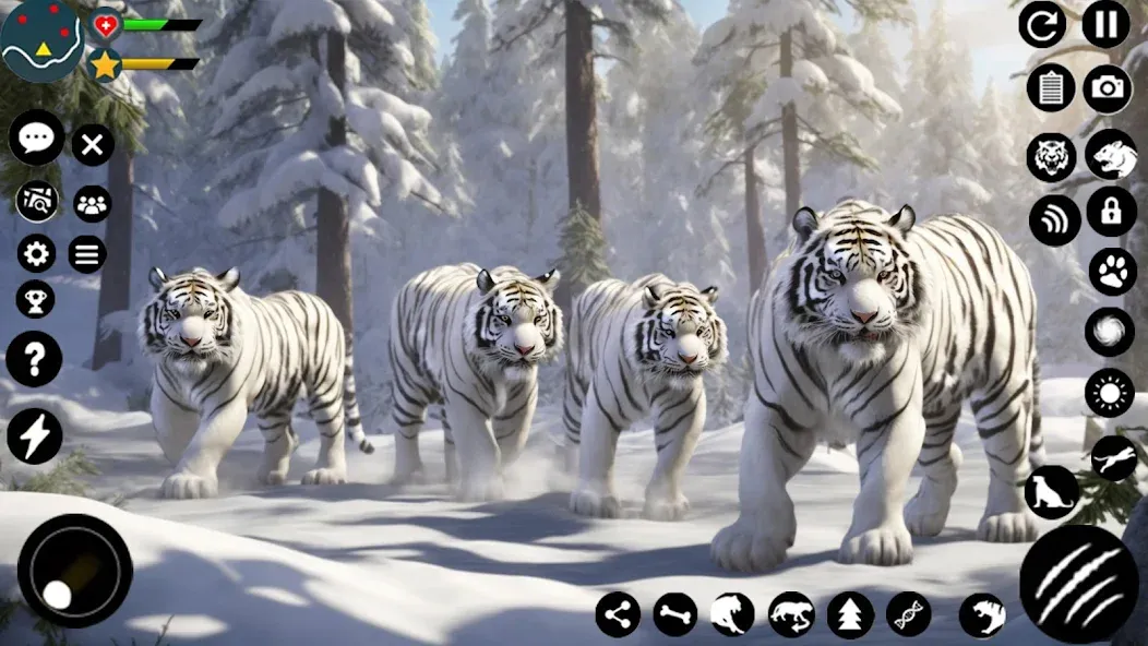 Взломанная Arctic White Tiger Family Sim [MOD: безлимитные деньги и ресурсы] на Андроид — скриншот 4